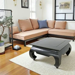 Maori Tables Basses Carrées|Table basse opium hévéa 66x66cm