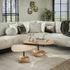 Melbourne Tables Basses Design|Tables Basses Gigognes|Table basse organique en bois d'acacia avec pied en bois sculpté (lot de 2)