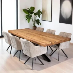 Melbourne Tables Basses Design|Tables Basses Gigognes|Table basse organique en bois d'acacia avec pied en bois sculpté (lot de 2)