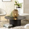 CORUMBA Tables Basses Rondes|Tables Basses Industrielles|Table basse ronde 80 cm bois et métal noir