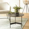 CORUMBA Tables Basses Rondes|Tables Basses Industrielles|Table basse ronde 50 cm bois noir