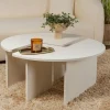 MARFA Tables Basses Rondes|Tables Basses Gigognes|Table basse ronde blanche effet bois - design puzzle