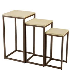 BRASILIA Tables Basses Rondes|Table basse ronde béton et métal pied grillage