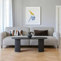 MATERA Tables Basses Rondes|Table basse ronde effet bois blond ø80 cm