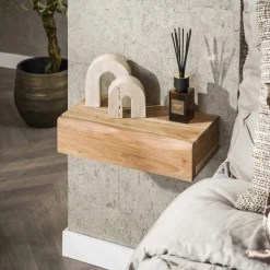 ASCOLI Tables Basses Gigognes|Table basse ronde en bois de manguier et céramique (lot de 2)