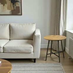 MANADO Tables Basses Rondes|Table basse ronde en bois de teck recyclé