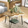 Tables Basses Design|Table basse rondelles en teck recyclé 80 cm