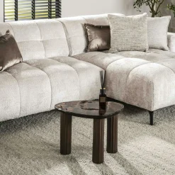 LAGUNA Tables Basses Design|Tables Basses En Verre|Table basse verre – finition antique dorée, 45 cm