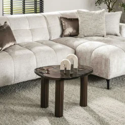 LAGUNA Tables Basses Design|Tables Basses En Verre|Table basse verre – finition cuivre antique, 35 cm