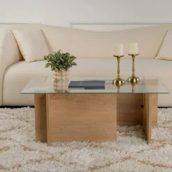 SALTA Tables Basses En Verre|Table basse verre déstructurée – base gris anthracite