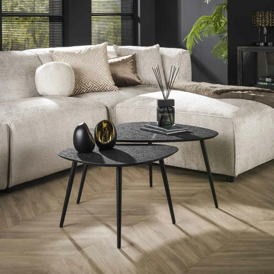 BRADFORD Tables Basses Vintage|Table basse vintage en bois de chêne, forme ovale