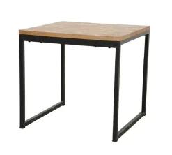 Loft / Loft Colors Tables À Manger Industrielles|Tables À Manger Carrées|Table carrée en Hévéa recyclé naturel et pieds métal 80x80x76cm LOFT