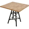 Loft / Loft Colors Tables À Manger Industrielles|Tables À Manger Carrées|Table carrée en Hévéa recyclé naturel et pieds métal façon "Tour Eiffel" 80x80x76cm LOFT