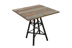 Loft / Loft Colors Tables À Manger Industrielles|Tables À Manger Carrées|Table carrée en Hévéa recyclé coloré et pieds métal façon "Tour Eiffel" 80x80x76cm LOFT COLORS