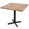 Loft / Loft Colors Tables À Manger Industrielles|Tables À Manger Carrées|Table carrée en Hévéa recyclé naturel et pieds métal en croix 80x80x76cm LOFT