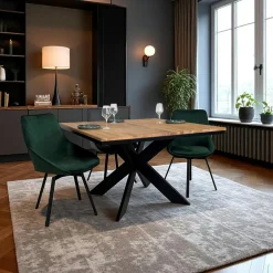 PALERME Tables À Manger Carrées|Tables À Manger En Chêne|Table carrée extensible en chêne huilé 120 cm