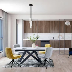 OTTAWA Univers Déco·Design Contemporain|Tables À Manger Rectangulaires|Table céramique extensible blanche marbrée 170-214 cm