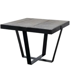 SOOMAA Bouts De Canapé En Métal|Bouts De Canapé En Bois|Table d'appoint Bout de Canapé chêne massif métal réf 30020861