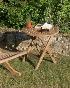 SUMMER Tables D'Appoint De Jardin|Table d'appoint de jardin en Teck carrée pliante 50cm