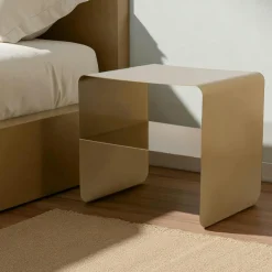 SFAX Bouts De Canapé En Métal|Table d’appoint design métal noir – 2 plateaux