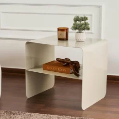 SFAX Bouts De Canapé En Métal|Table d’appoint design métal noir – 2 plateaux