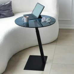 TULUM Tables Basses En Verre|Table d'appoint en verre pour ordinateur, réglable