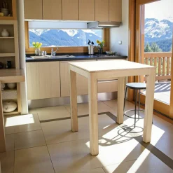 Helena Tables À Manger Carrées|Tables À Manger En Bois|Table de Bar carrée Hévéa 85x85x105cm