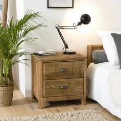DENVER Univers Déco·Maison De Campagne|Table de chevet en bois de pin recyclé 1 tiroir