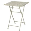 GRENADE Tables De Jardin|Table de jardin carrée 58 cm gris/beige décor mosaïque galets