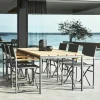Oslo Tables De Jardin|Meubles En Aluminium Brafab|Table de jardin en aluminium gris ardoise et teck 238 cm