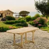 SUMMER Tables De Jardin|Table de jardin en teck brut ovale extensible 120/180x90x75cm