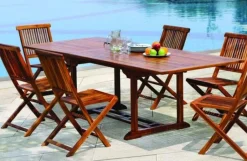 MACAO Tables De Jardin|Table de jardin en teck huilé rectangle extensible 180/240x100x75