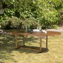 MACAO Tables De Jardin|Table de jardin extensible ovale en teck 180/240
