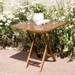 MACAO Tables De Jardin|Table de jardin pliante en teck huilé 70 cm