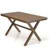 GIJON Tables De Jardin|Table de jardin rectangulaire 140 cm couleur bois ajouré