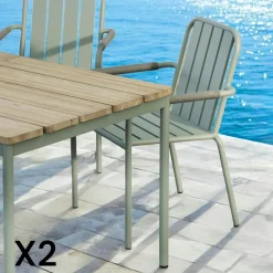 STOCKHOLM Tables De Jardin|Meubles En Aluminium Brafab|Table de jardin ronde en aluminium vert argile Ø 130 cm