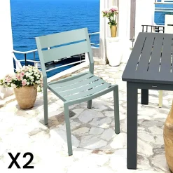 STOCKHOLM Tables De Jardin|Meubles En Aluminium Brafab|Table de jardin ronde en aluminium gris poudré Ø 130 cm