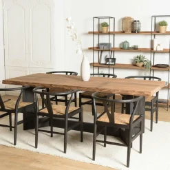 CRACOVIE Tables À Manger Rectangulaires|Tables À Manger En Bois|Table de repas bois recyclé pin 220 cm