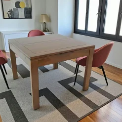 Olga Tables À Manger Carrées|Tables À Manger Extensibles|Table de repas Hévéa extensible 100/180x100x76cm