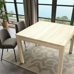 Olga Tables À Manger Carrées|Tables À Manger Extensibles|Table de repas Hévéa extensible 100/200x100x76cm