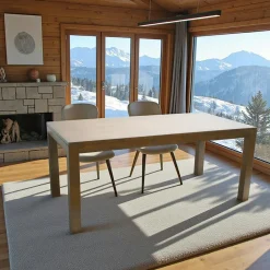 Olga Tables À Manger En Bois|Tables À Manger Rectangulaires|Table de repas Hévéa 180x90X75cm