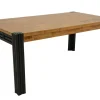 Docker Tables À Manger Industrielles|Tables À Manger Extensibles|Table de repas rectangle extensible hévéa recyclé naturel et métal noirci 180/260X100X76cm