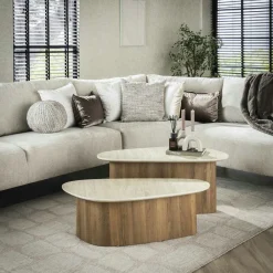 ASCOLI Tables Basses Gigognes|Tables Basses Design|Table de salon contemporaine (ensemble de 2)