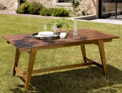 MACAO Tables De Jardin|Table d'extérieur en teck plateau extensible 180/240 cm