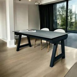 LOMBARDIE Tables À Manger Rectangulaires|Tables À Manger En Céramique|Table en céramique extensible effet bois 160-270 cm