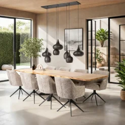 Melbourne Tables À Manger Rectangulaires|Tables À Manger En Bois|Table extensible 175/275 acacia bords irréguliers