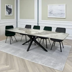 LOMBARDIE Tables À Manger Rectangulaires|Tables À Manger En Céramique|Table extensible céramique - pied origami 180-280 cm