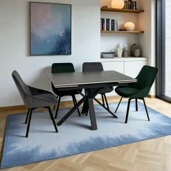 VICO Tables À Manger Rectangulaires|Tables À Manger En Céramique|Table extensible en céramique effet terrazzo 120-180 cm