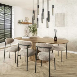 CREEK Tables Basses Design|Table gigogne en bois de manguier avec plateau triangulaire (lot de 2)