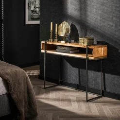 NOVA Tables Basses Gigognes|Table gigogne noir et or (lot de 2 pièces)